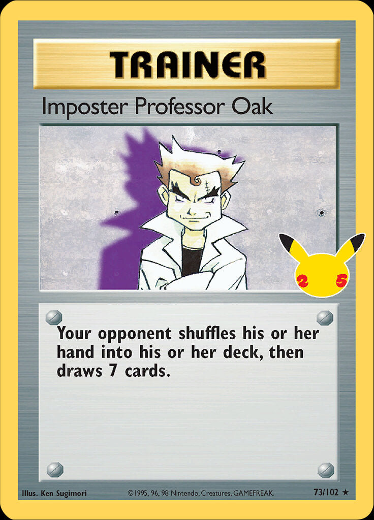 Imposter Professor Oak (73/102) [Celebrations: 25th Anniversary - Classic Collection] | All Aboard Games