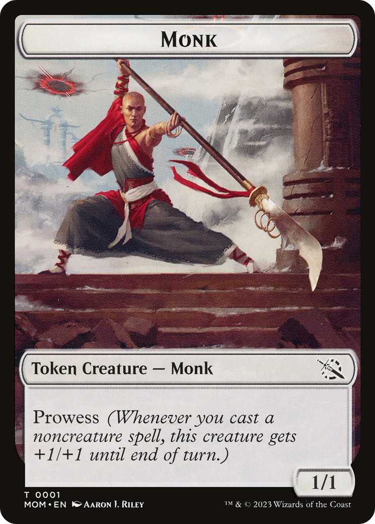 Monk // Spirit (14) Double-Sided Token [March of the Machine Tokens] | All Aboard Games