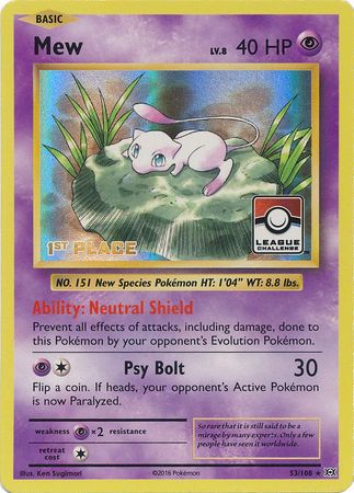 Mew (53/108) (League Promo 1st Place) [XY: Evolutions] | All Aboard Games