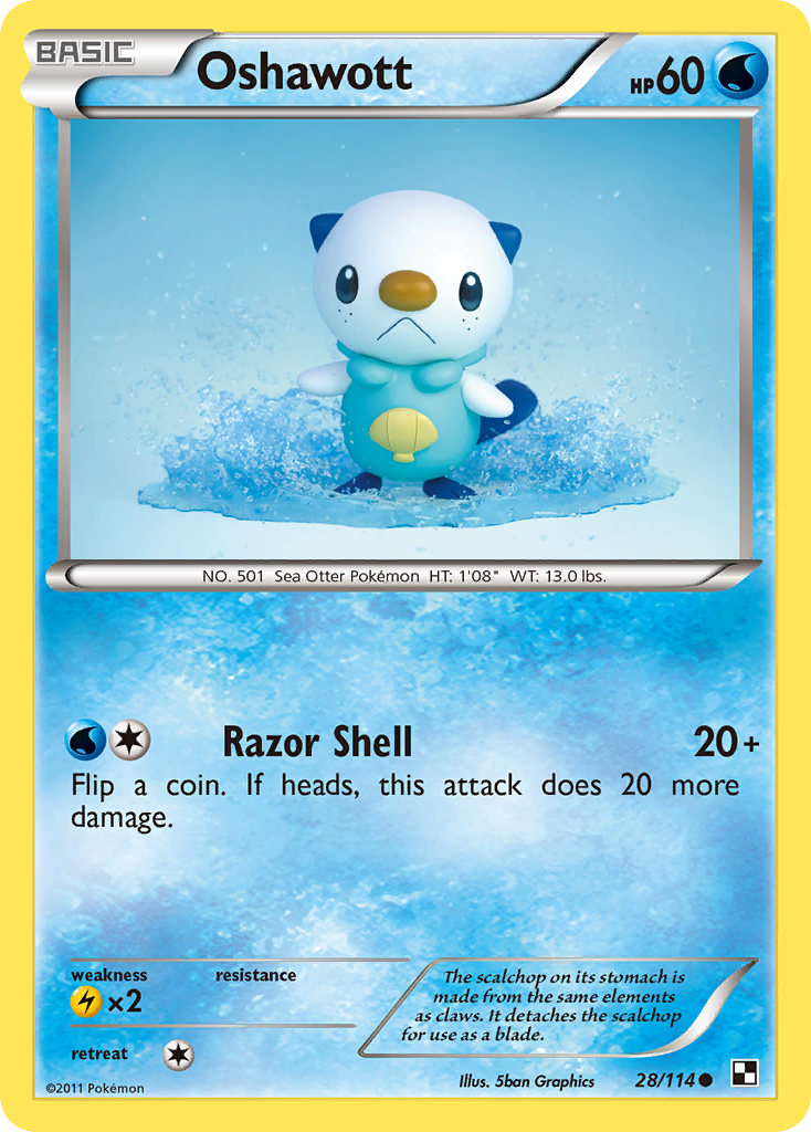 Oshawott (28/114) [Black & White: Base Set] | All Aboard Games