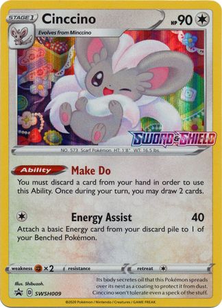 Cinccino (SWSH009) (Prerelease Promo) [Sword & Shield: Black Star Promos] | All Aboard Games