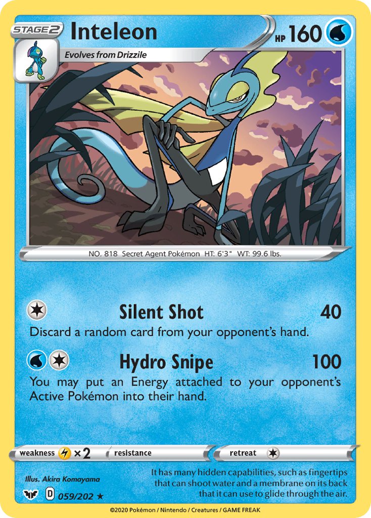 Inteleon (059/202) (Cracked Ice Holo) (Theme Deck Exclusive) [Sword & Shield: Base Set] | All Aboard Games