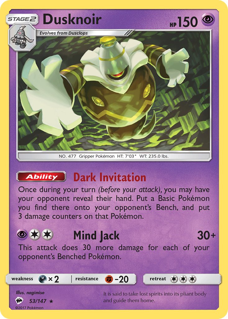 Dusknoir (53/147) (Theme Deck Exclusive) [Sun & Moon: Burning Shadows] | All Aboard Games