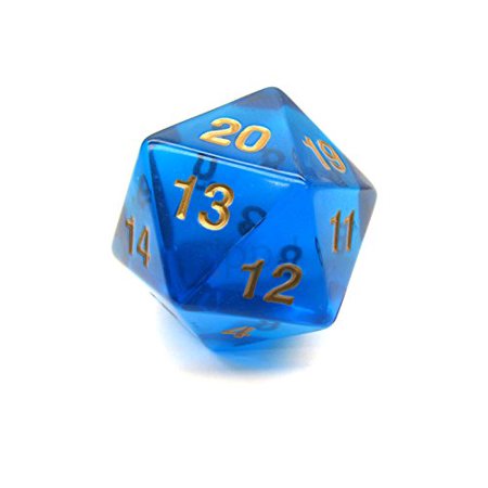 55mm Countdown D20 Translucent Blue | All Aboard Games