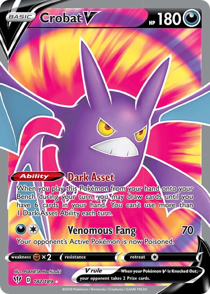 Crobat V (182/189) [Sword & Shield: Darkness Ablaze] | All Aboard Games