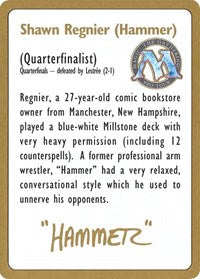 1996 Shawn "Hammer" Regnier Biography Card [World Championship Decks] | All Aboard Games