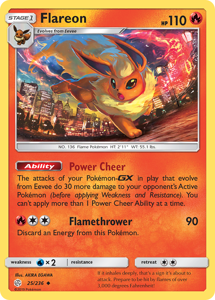 Flareon (25/236) [Sun & Moon: Cosmic Eclipse] | All Aboard Games