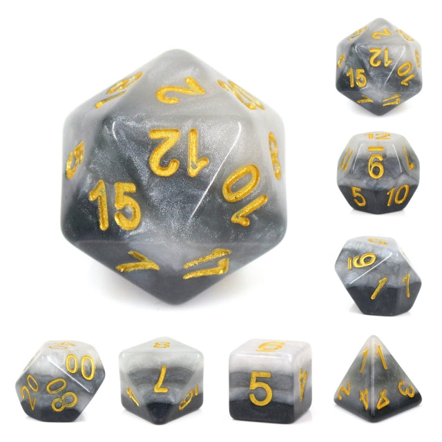 7pc 4-Layer Grey Gradients w/ Gold - HDL05 | All Aboard Games