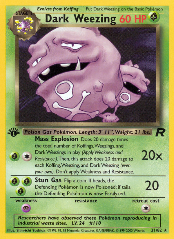 Dark Weezing (31/82) [Team Rocket 1st Edition] | All Aboard Games