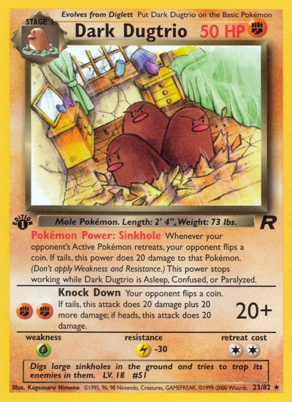 Dark Dugtrio (23/82) [Team Rocket 1st Edition] | All Aboard Games