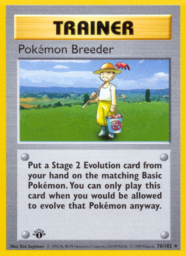 Pokemon Breeder (76/102) (Shadowless) [Base Set 1st Edition] | All Aboard Games