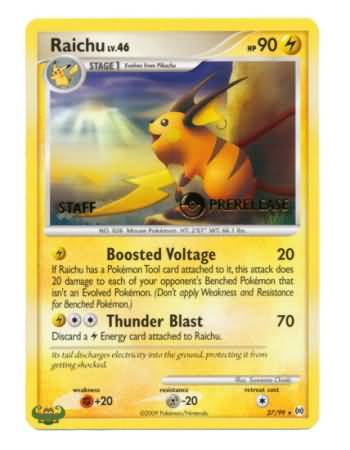 Raichu (27/99) (Staff Prerelease Promo) [Nintendo: Black Star Promos] | All Aboard Games