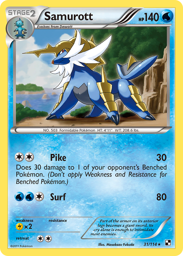 Samurott (31/114) [Black & White: Base Set] | All Aboard Games