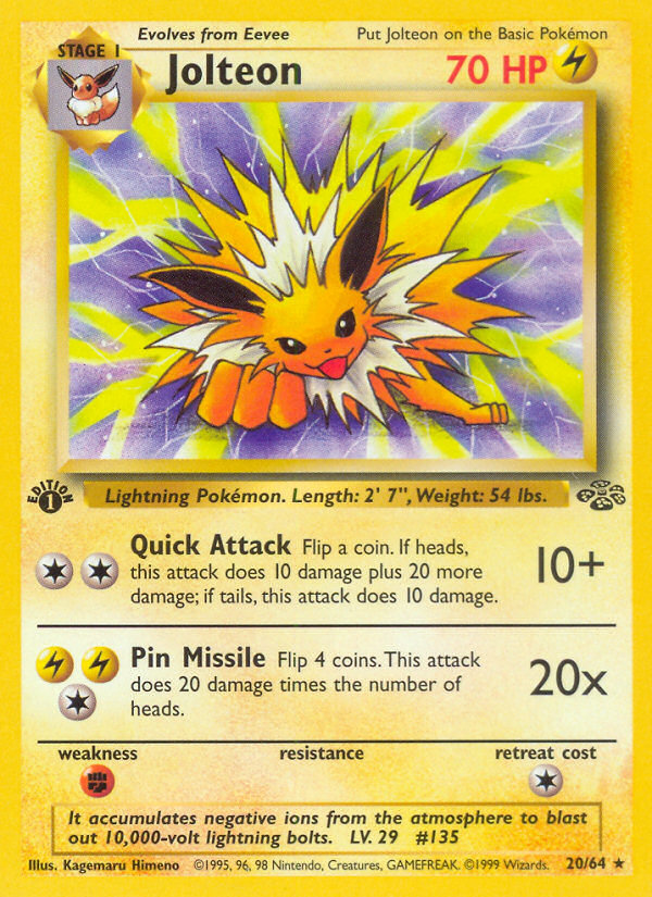 Jolteon (20/64) [Jungle 1st Edition] | All Aboard Games