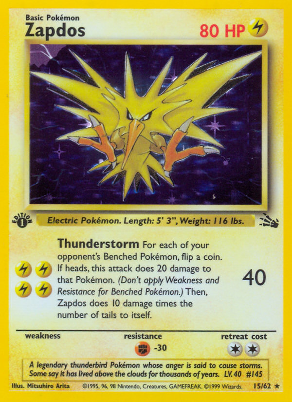 Zapdos (15/62) [Fossil 1st Edition] | All Aboard Games