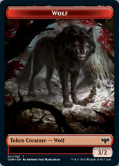 Wolf (011) // Human (010) Double-sided Token [Innistrad: Crimson Vow Tokens] | All Aboard Games