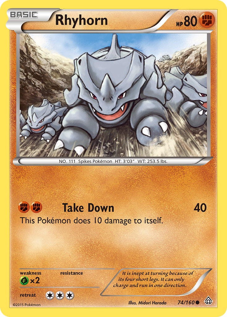 Rhyhorn (74/160) [XY: Primal Clash] | All Aboard Games