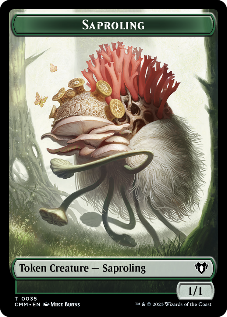 Saproling // Satyr Double-Sided Token [Commander Masters Tokens] | All Aboard Games