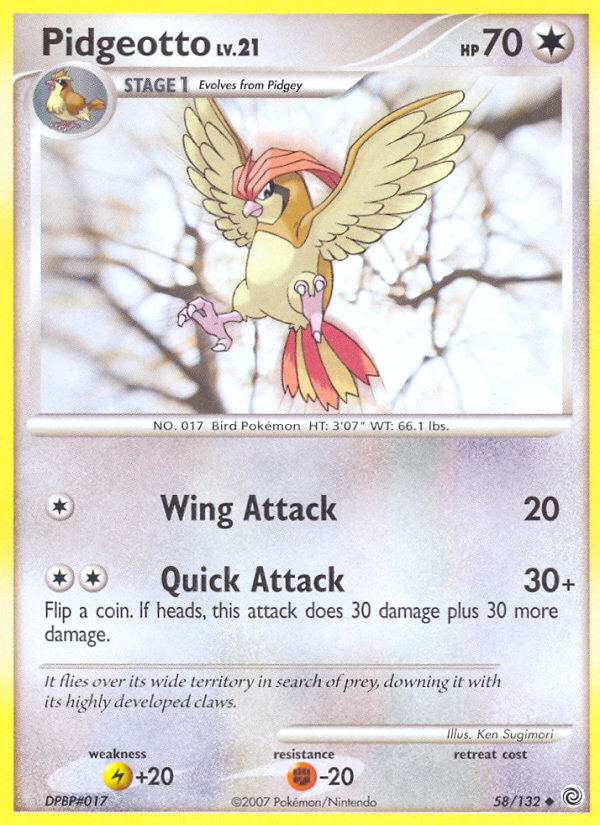 Pidgeotto (58/132) [Diamond & Pearl: Secret Wonders] | All Aboard Games