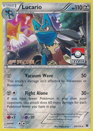 Lucario (63/124) (League Promo 4th Place) [XY: Fates Collide] | All Aboard Games