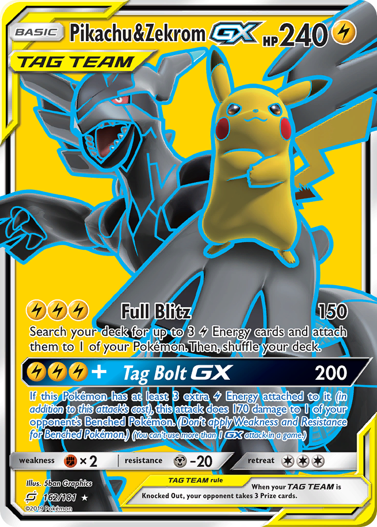 Pikachu & Zekrom GX (162/181) [Sun & Moon: Team Up] | All Aboard Games