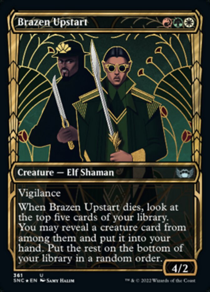 Brazen Upstart (Showcase Golden Age Gilded Foil) [Streets of New Capenna] | All Aboard Games
