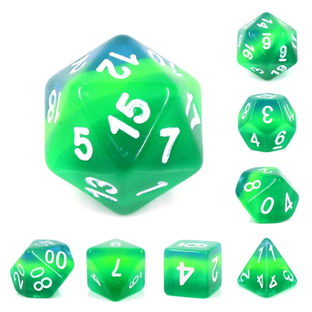 7pc 4-Layer Transparent Green w/ White - HDL16 | All Aboard Games
