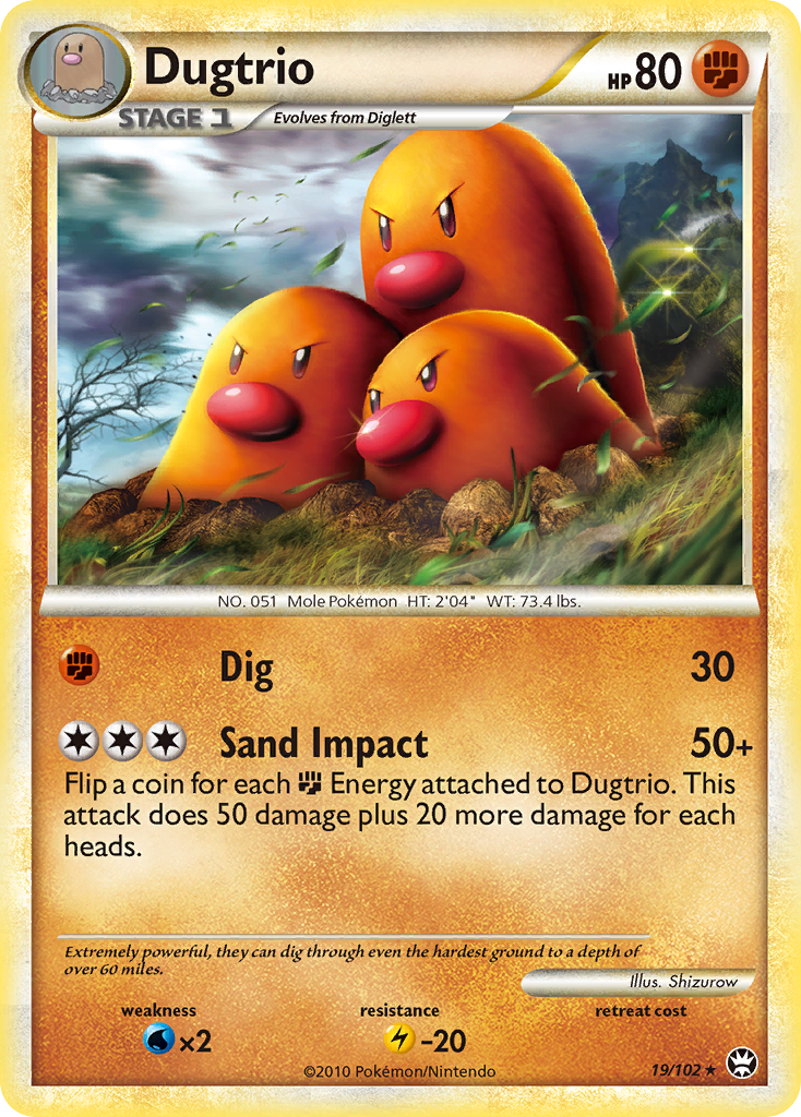 Dugtrio (19/102) [HeartGold & SoulSilver: Triumphant] | All Aboard Games