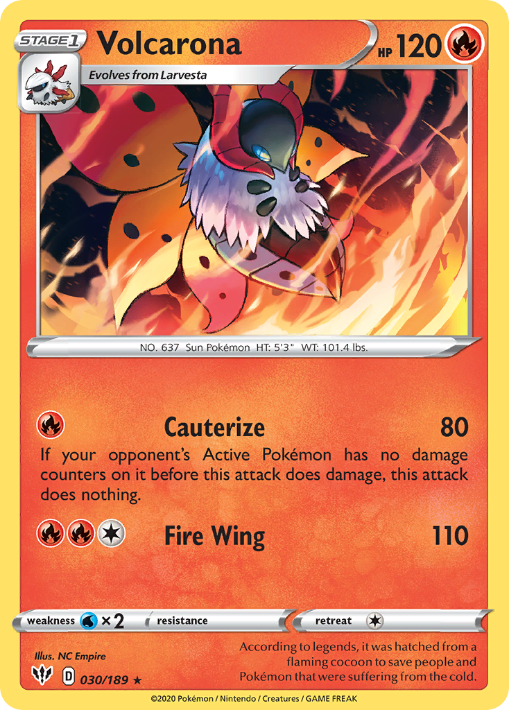 Volcarona (030/189) [Sword & Shield: Darkness Ablaze] | All Aboard Games