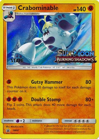 Crabominable (SM47) (Staff Prerelease Promo) [Sun & Moon: Black Star Promos] | All Aboard Games