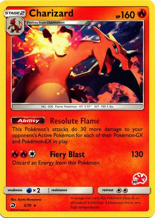 Charizard (3/70) (Charizard Stamp #39) [Battle Academy 2020] | All Aboard Games