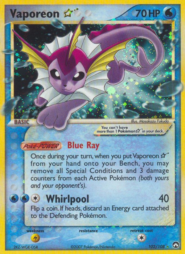 Vaporeon Star (102/108) [EX: Power Keepers] | All Aboard Games