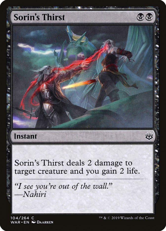 Sorin's Thirst [War of the Spark] | All Aboard Games