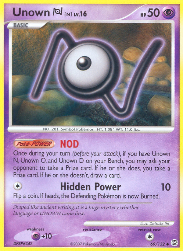 Unown N (69/132) [Diamond & Pearl: Secret Wonders] | All Aboard Games