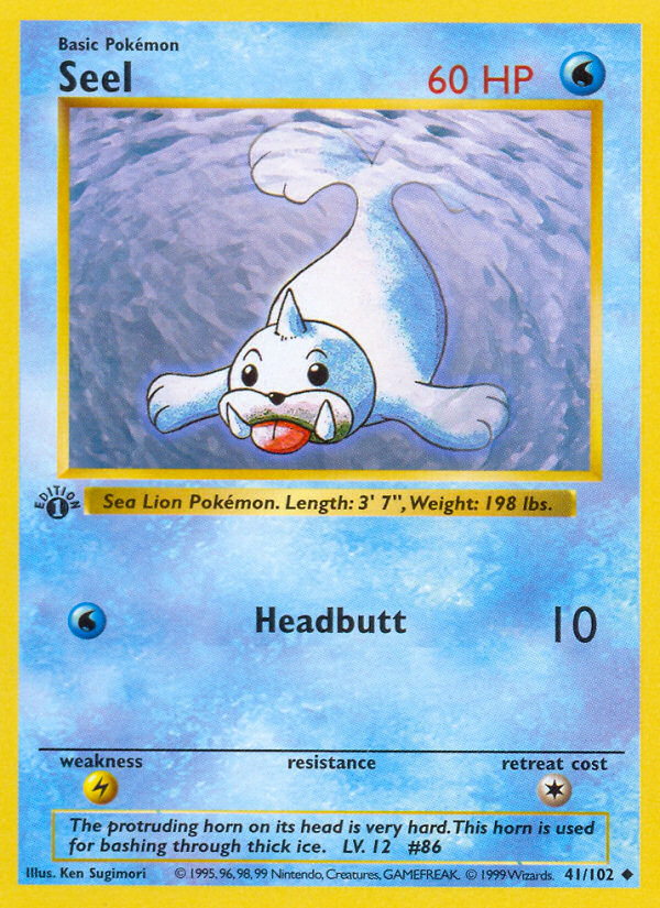 Seel (41/102) (Shadowless) [Base Set 1st Edition] | All Aboard Games