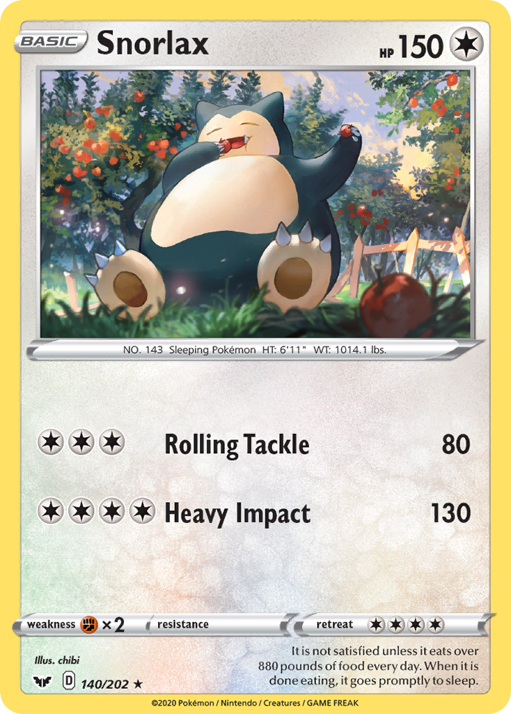 Snorlax (140/202) [Sword & Shield: Base Set] | All Aboard Games