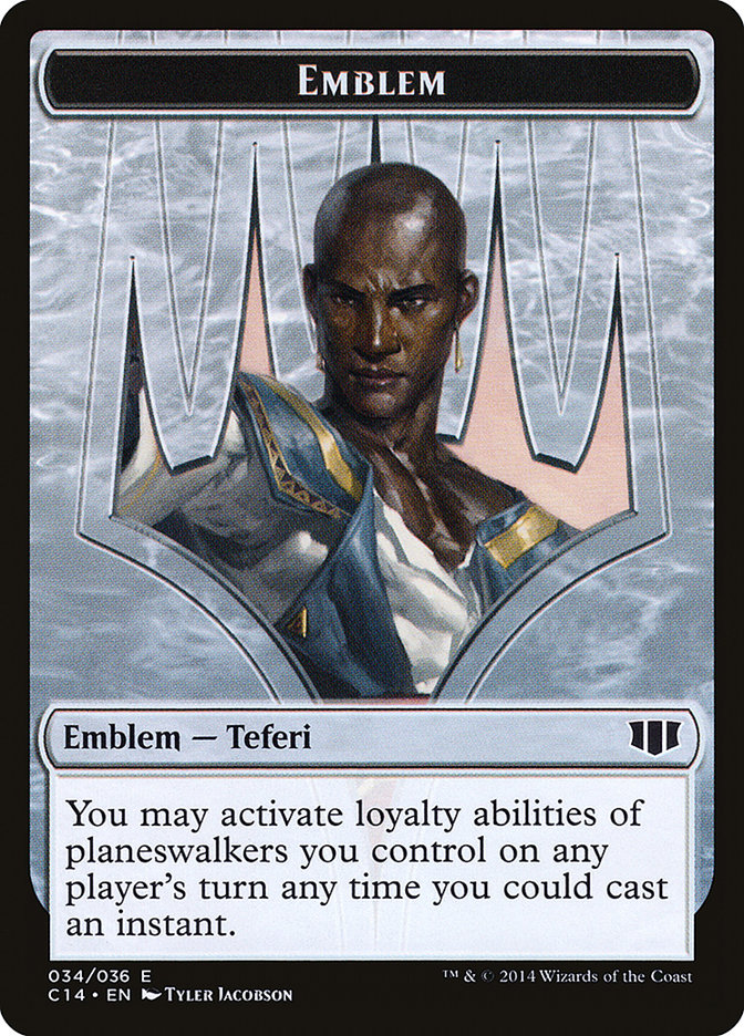Teferi, Temporal Archmage Emblem // Zombie (011/036) Double-sided Token [Commander 2014 Tokens] | All Aboard Games