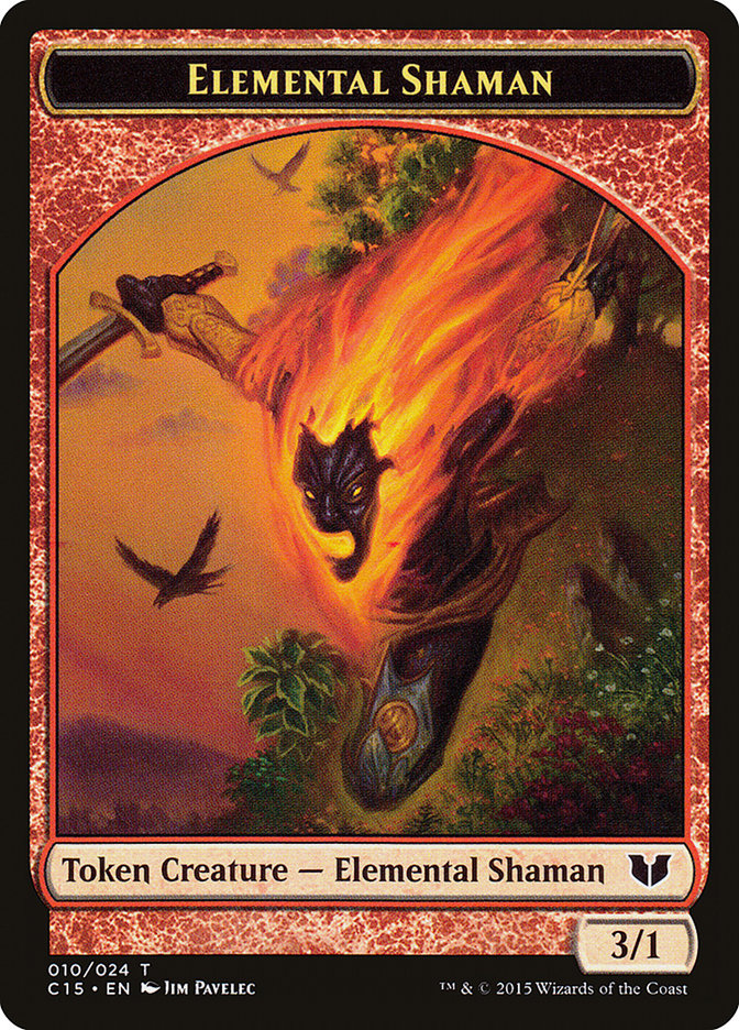 Knight (004) // Elemental Shaman Double-Sided Token [Commander 2015 Tokens] | All Aboard Games