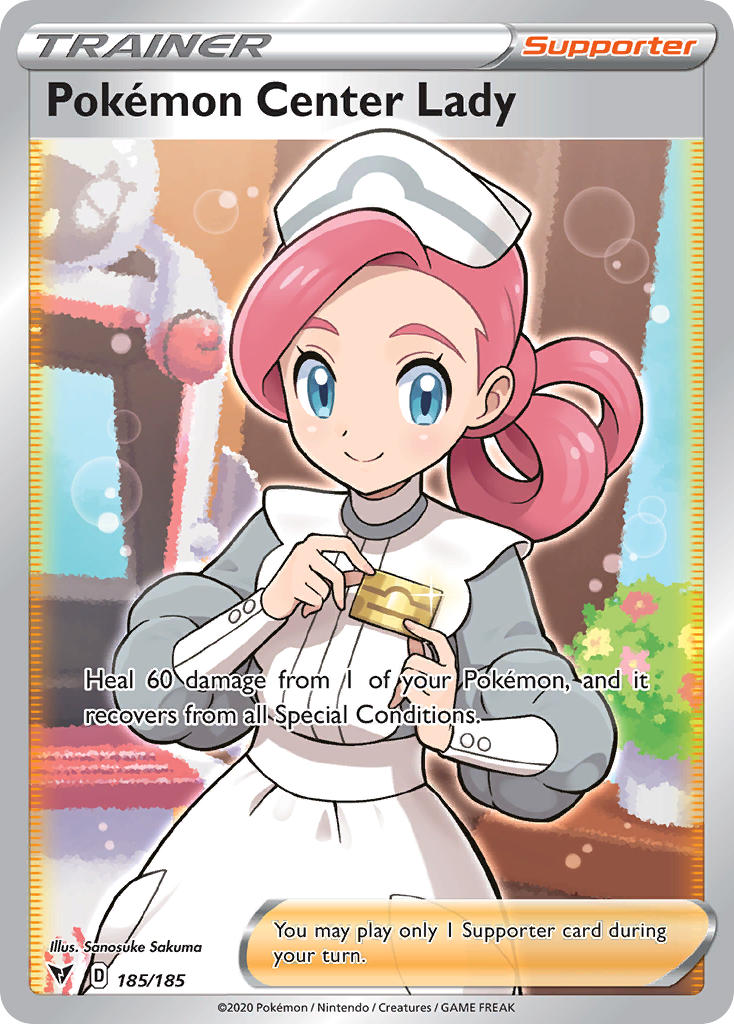 Pokemon Center Lady (185/185) [Sword & Shield: Vivid Voltage] | All Aboard Games