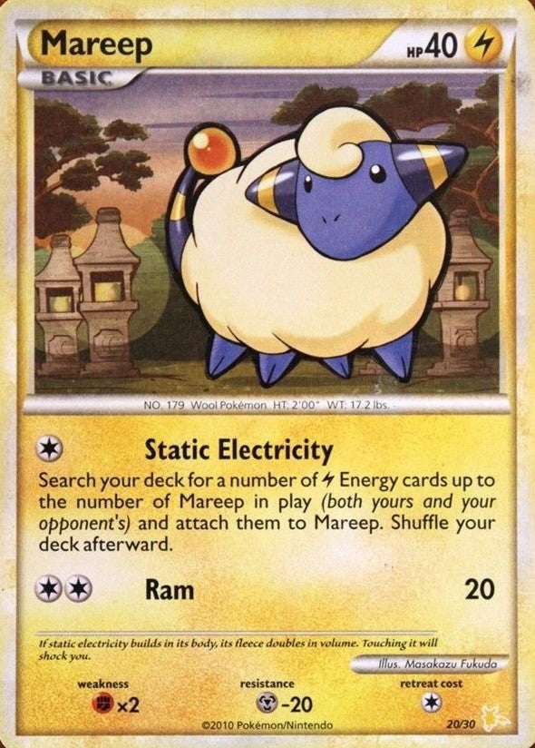 Mareep (20/30) [HeartGold & SoulSilver: Trainer Kit - Raichu] | All Aboard Games