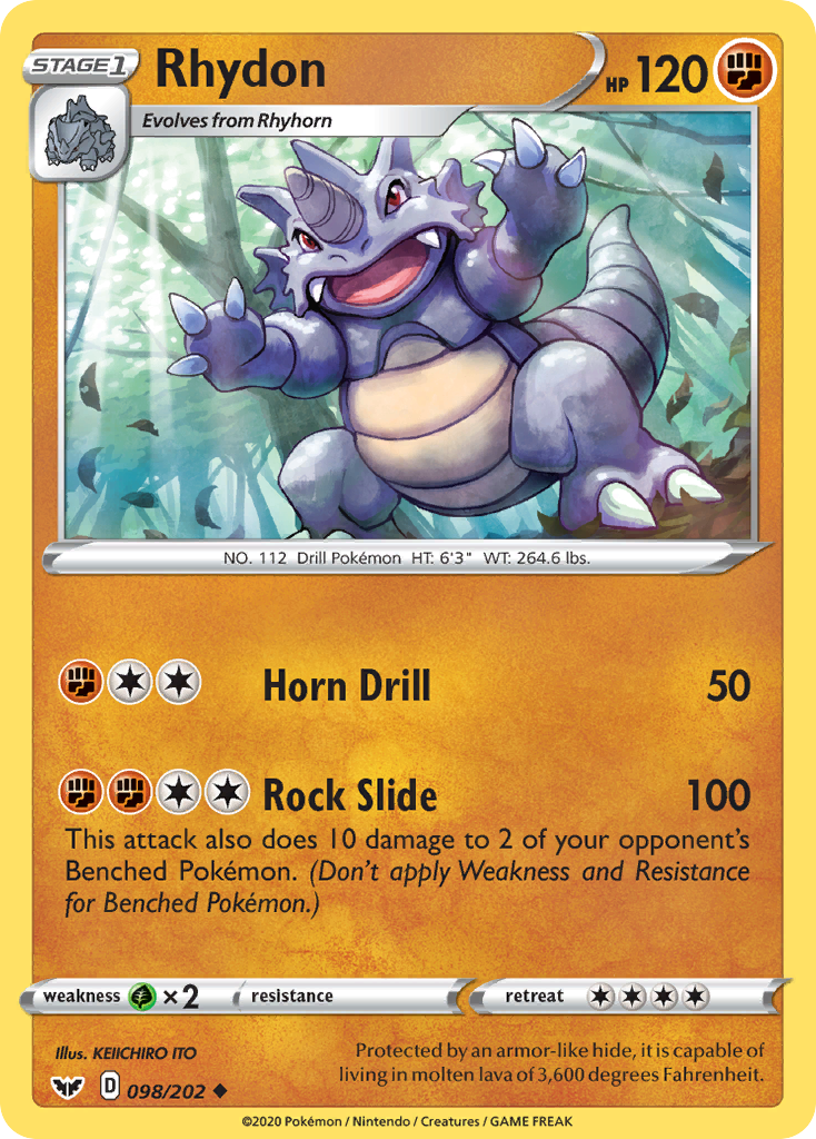 Rhydon (098/202) [Sword & Shield: Base Set] | All Aboard Games