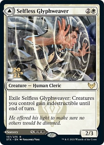 Selfless Glyphweaver // Deadly Vanity [Strixhaven: School of Mages Prerelease Promos] | All Aboard Games