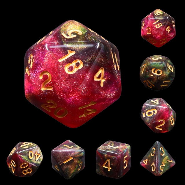 7pc Atmospheric Radiance Midnight Rose w/Gold - HDAR26 | All Aboard Games