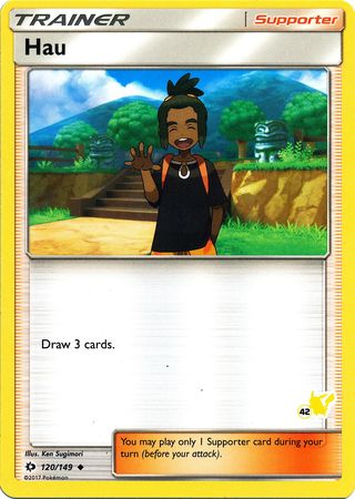 Hau (120/149) (Pikachu Stamp #42) [Battle Academy 2020] | All Aboard Games