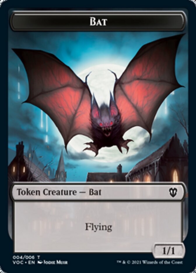 Blood // Bat Double-sided Token [Innistrad: Crimson Vow Commander Tokens] | All Aboard Games