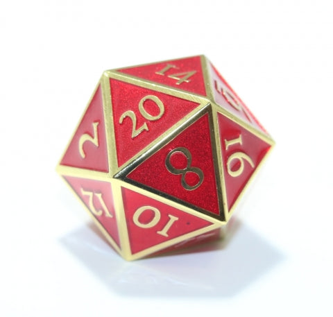 Giant D20 Dwarven Metal: Gold w/ Red Enamel - CC02351 | All Aboard Games