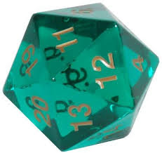 55mm Countdown D20 Translucent Green | All Aboard Games