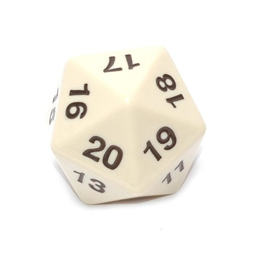 55mm Countdown D20 Opaque Ivory | All Aboard Games