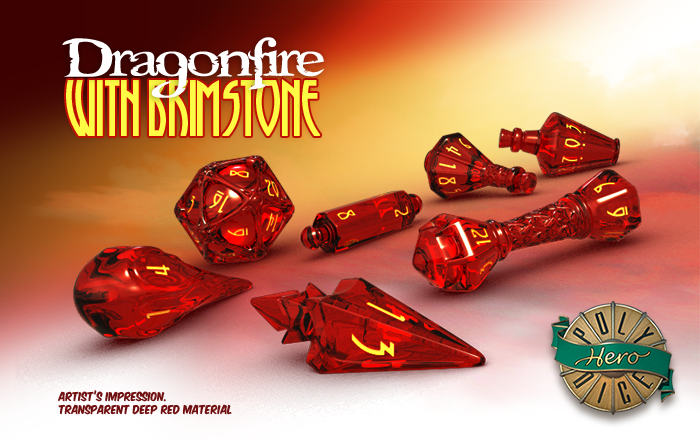 Polyhero Dice - Wizards Set: Dragonfire & Brimstone | All Aboard Games