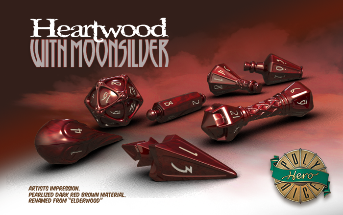 Polyhero Dice - Wizards Set: Heartwood & Moonsilver | All Aboard Games